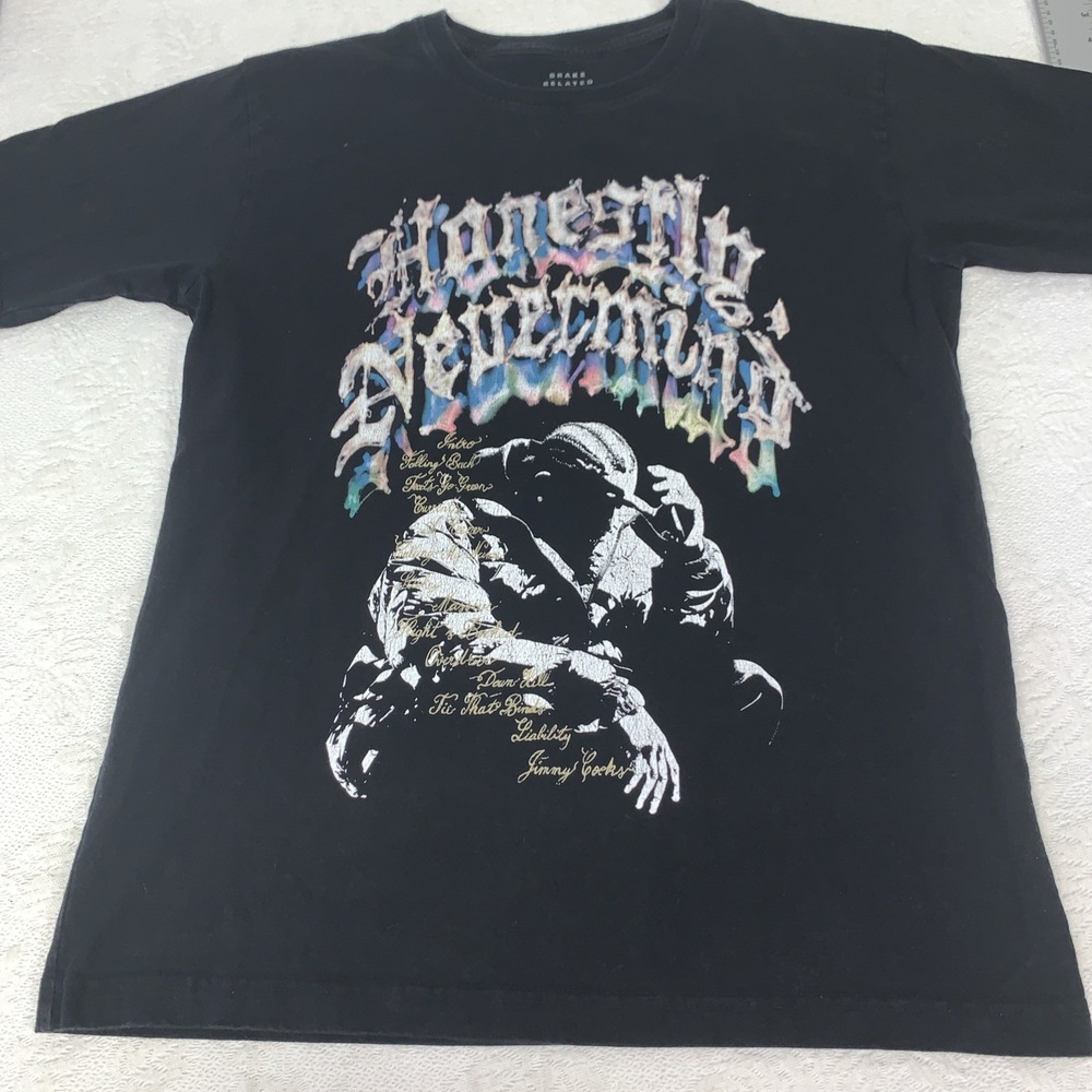 Drake Related Men's Honestly Nevermind T Shirt Black Size Large